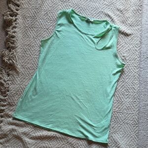 White Birch Green Sleeveless Tank Top